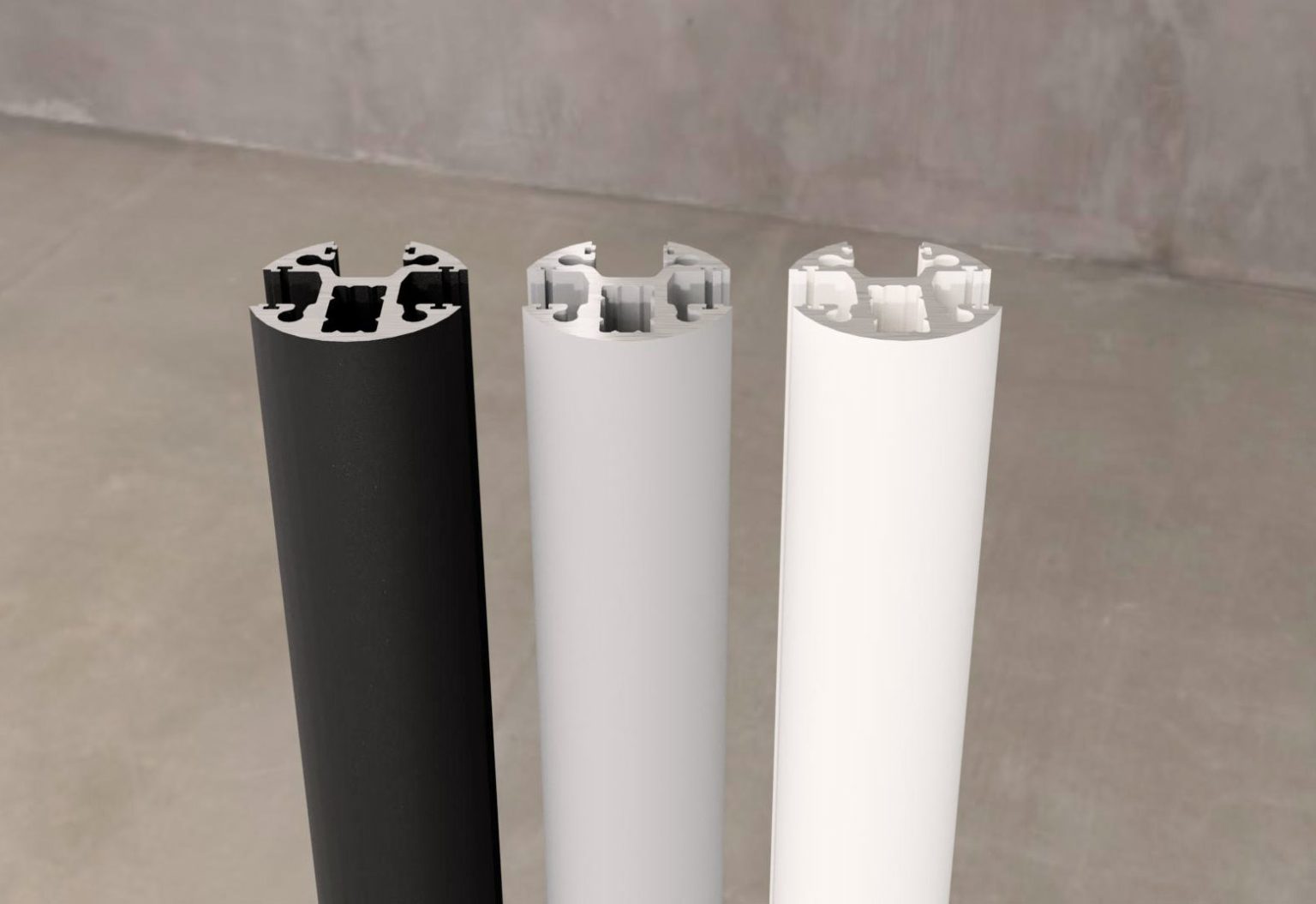 Runda stolpar av aluminium Runda stolpar av aluminium